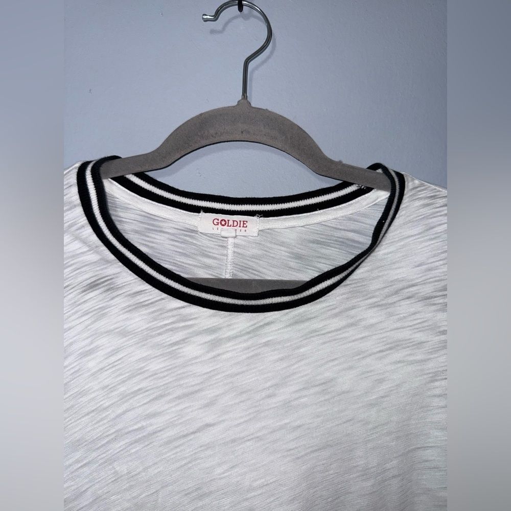 Goldie Women’s Long Sleeve Tipped Ringer Tee in White Size XS GUC - Picture 2 of 7